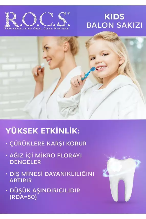 R.O.C.S. Kids 4-7 Yaş Diş Macunu Balon Sakızı 45g - 3