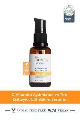 The Purest Solutions C Vit Aydınlatıcı Ve Ton Eşitleyici Bakım Serumu 30 ml %10 Ascorbic Acid & Ferulic Acid %0,5 - 1