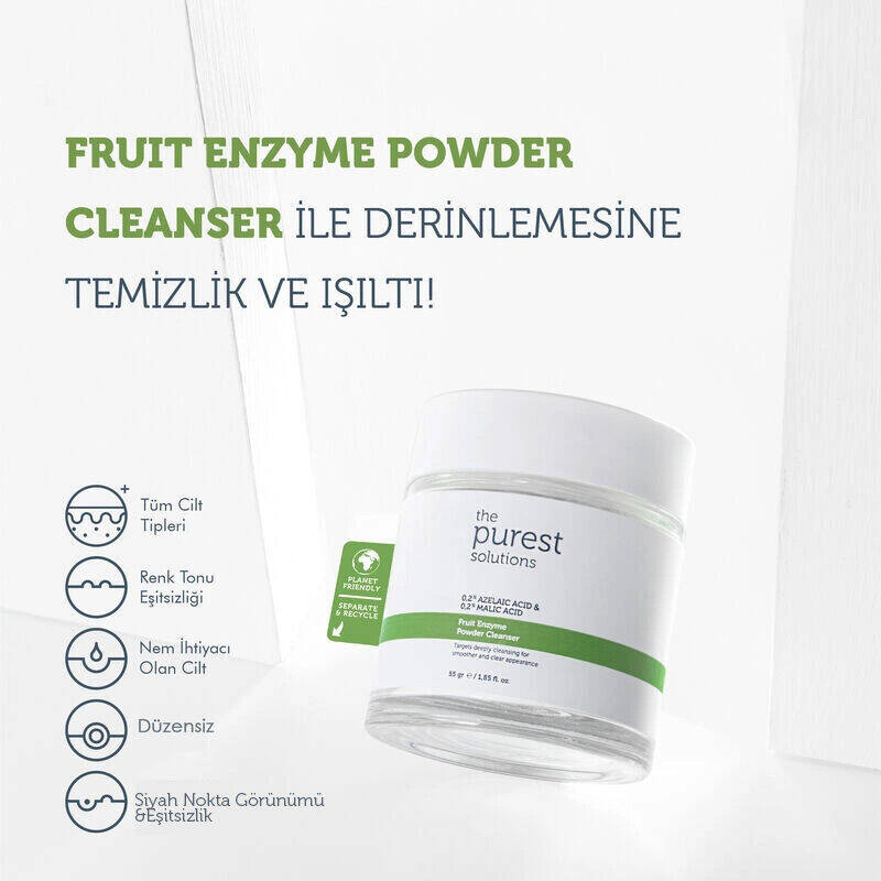 The Purest Solutions 0.6% Azelaic Acid + 0.6% Malic Acid Fruit Enzyme Powder Exfoliator & 55 gr Peeling - 5