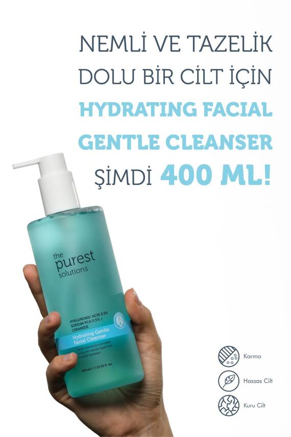 The Purest Solutions Kuru ve Karma Ciltler İçin Hydrating 400 ml Nazik Yüz Temizleyici - 2