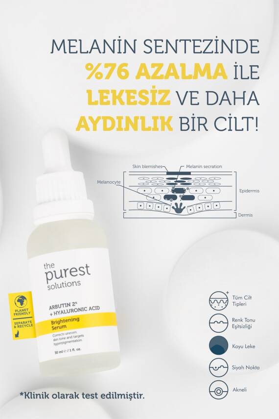 The Purest Solutions Arbutin 2% + 30 ml Hyaluronic Acid Brightening Serum - 2
