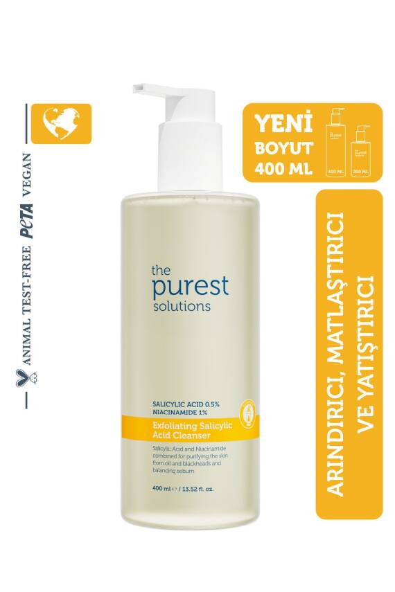 The Purest Solutions Siyah Nokta Karşıtı Yağlı Ciltler İçin Salisilik Asit Arındırıcı Temizleme Jeli 400 ml - 1