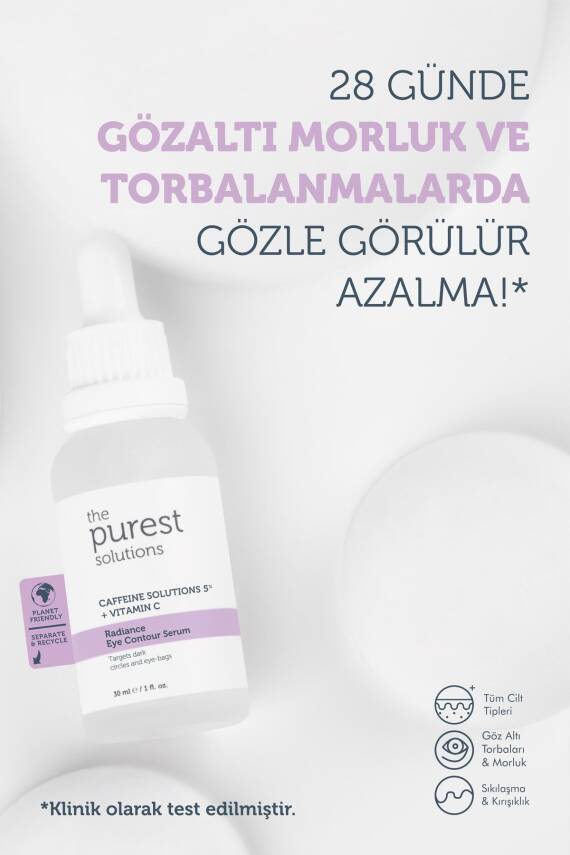 The Purest Solutions Torbalanma ve Morluk Karşıtı Aydınlatıcı Kafein Göz Altı Serumu 30 ml. (Caffeine 5% + Vitamin C) - 2