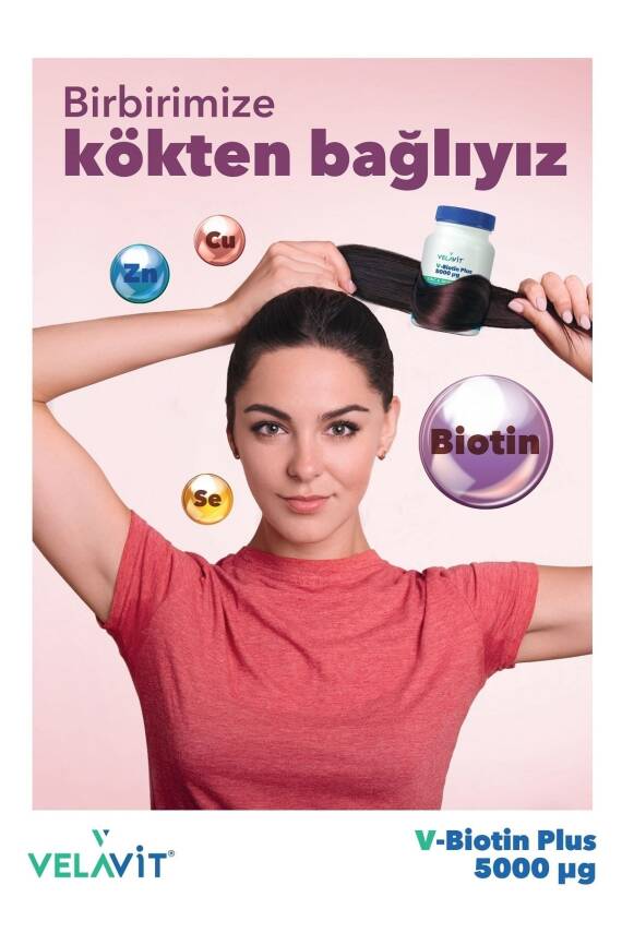 Velavit V-biotin Plus 5000mcg Takviye Edici Gıda 60 Tablet - 3