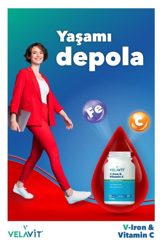 Velavit V-ıron & Vitamin C Demir Ve C Vitamini Içeren Takviye Edici Gıda - 2