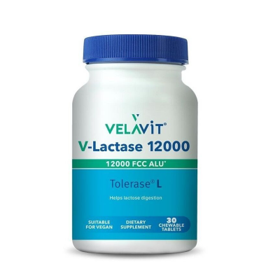 Velavit V-Lactase 12000 FCC 30 Çiğnenebilir Tablet - Velavit