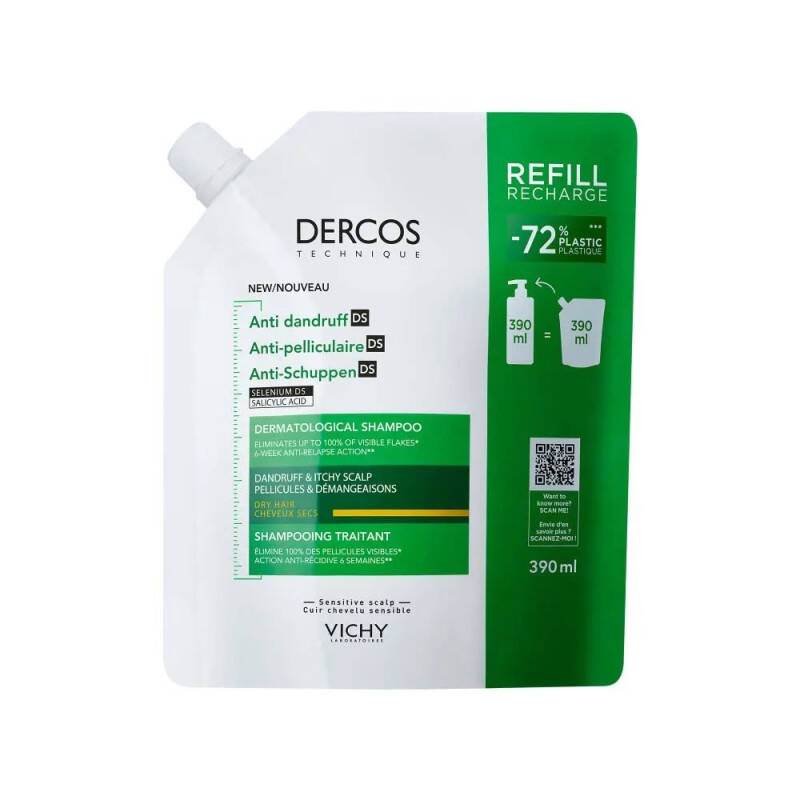 Vichy Dercos Anti-dandruff Kepek Karşıtı Bakım Şampuanı, Kuru Saçlar , Yeniden Dolum Paketi 390Ml - 1