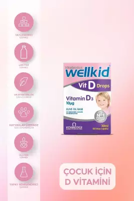 Vitabiotics Wellkid Vit Drops Vitamin D3 Takviye Edici Gıda 30 ml - 1