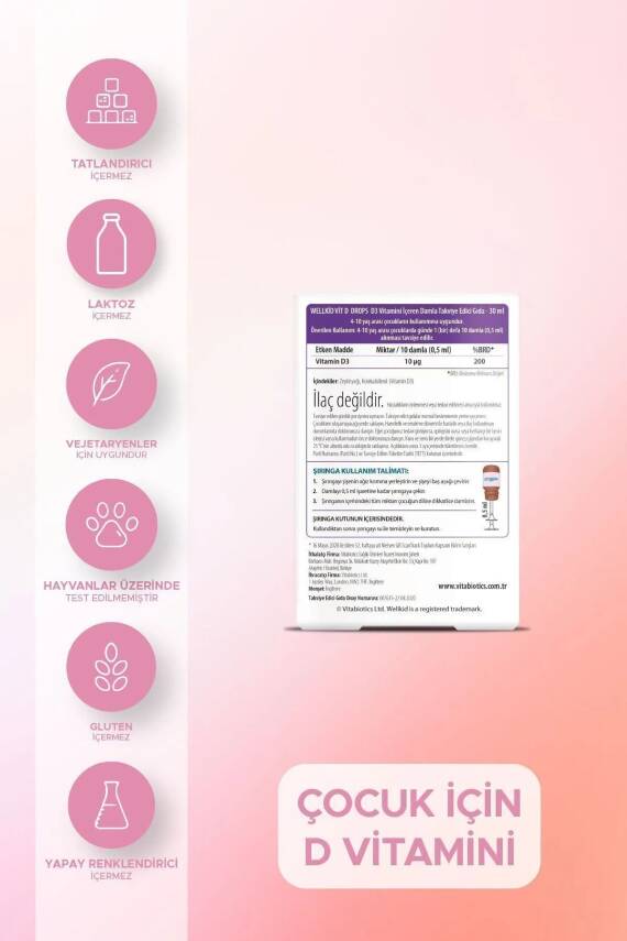Wellkid 400 IU D3 Vitamini İçeren Damla 30 ml - 2