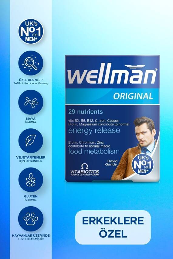 Wellman Sibirya Ginsengi, Magnezyum, Biotin, Çinko, L-Karnitin İçeren Erkek Sağlığı Vitamini 30 Tablet - 1