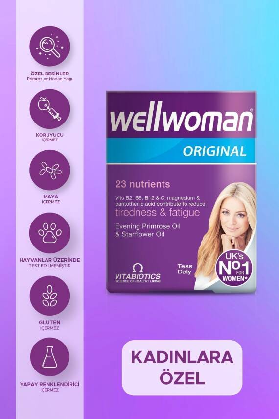 Wellwoman Omega - 6, Beta Karoten İçeren Kadınlara Özel Takviye Edici Gıda 60 Tablet - 1